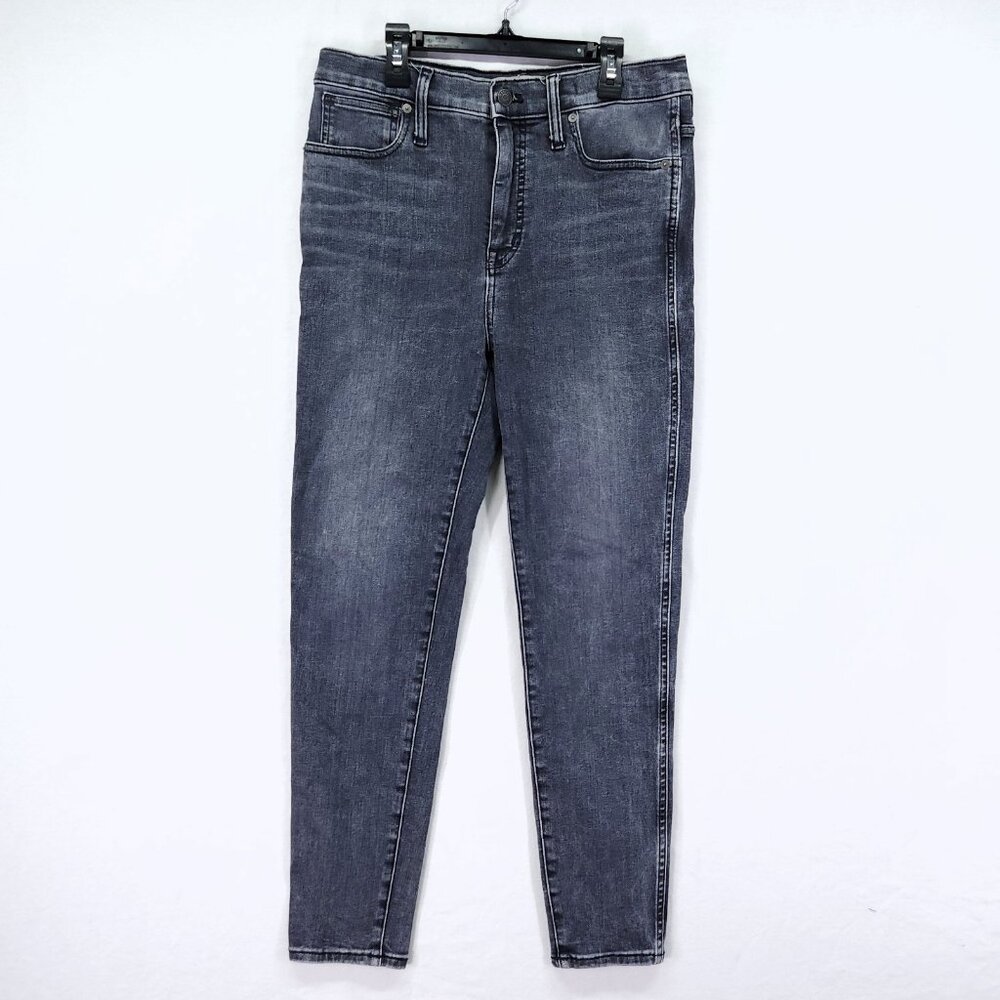 Madewell 10" High Rise Skinny Crop Jeans Size 30 Dark Wash with Whiskering